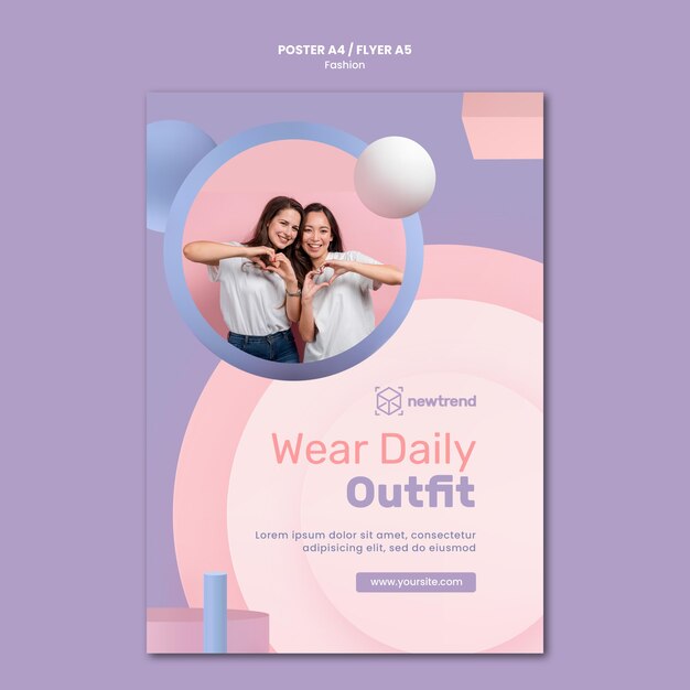 Plantilla de volante vertical para tienda minorista de moda
