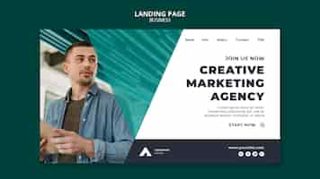 PSD gratuito plantilla web para agencia de marketing