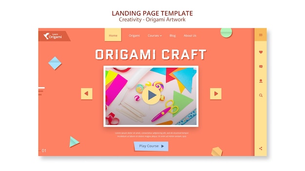 PSD gratuito plantilla web de arte de origami