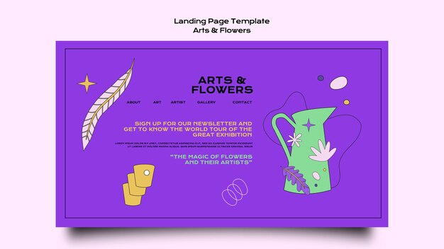 Plantilla web artes y flores