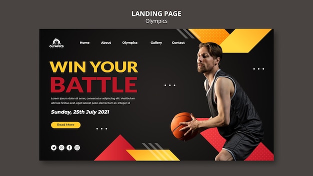 PSD gratuito plantilla web de baloncesto