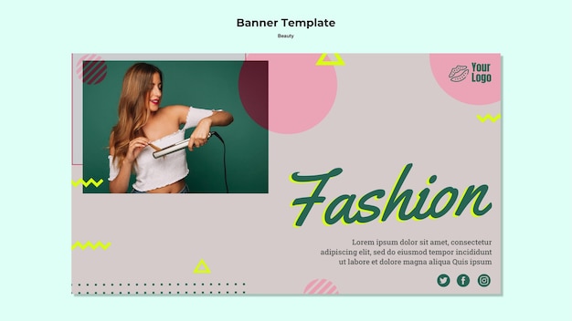 PSD gratuito plantilla web de banner de belleza de moda