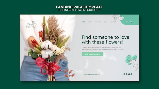 PSD gratuito plantilla web boutique de flores