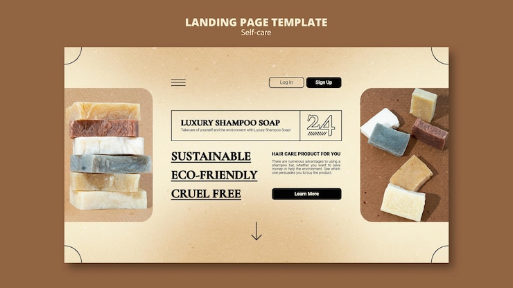 PSD gratuito plantilla web de champú y jabón