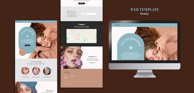 Plantilla web de concepto de belleza