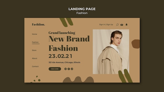 PSD gratuito plantilla web de concepto de moda