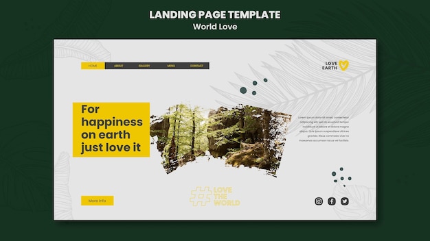 PSD gratuito plantilla web de concepto de tierra de amor