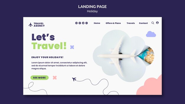 Plantilla web de concepto de viaje