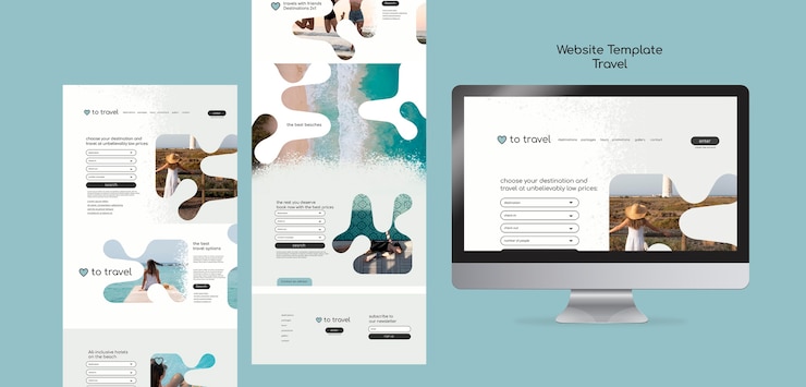 PSD gratuito plantilla web de concepto de viaje