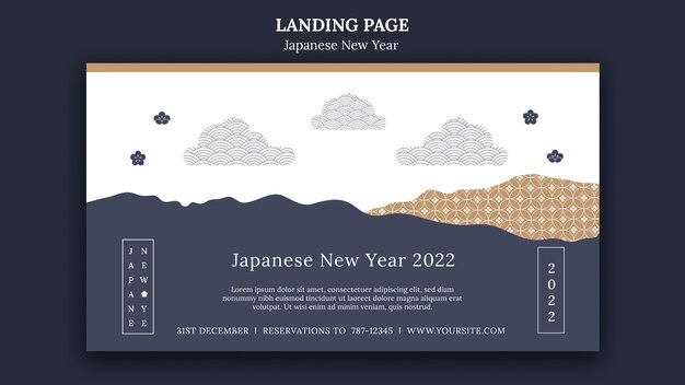 Plantilla web cultural de año nuevo japonés