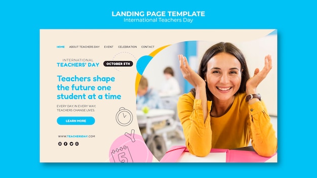 PSD gratuito plantilla web del día internacional del maestro