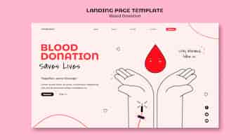 PSD gratuito plantilla web de donación de sangre