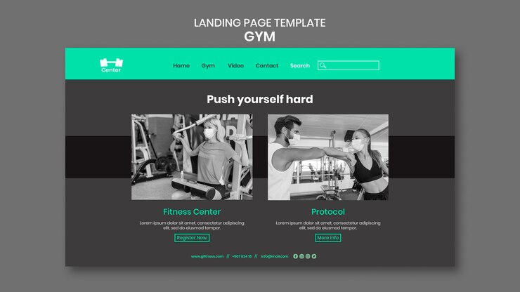 PSD gratuito plantilla web de entrenamiento de gimnasio