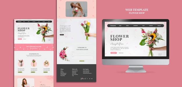 PSD gratuito plantilla web floristería