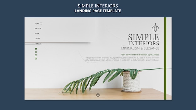 PSD gratuito plantilla web de interiores simples