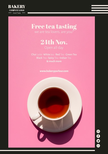 Plantilla web de marketing para el negocio del té