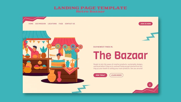 Plantilla web retro bazar