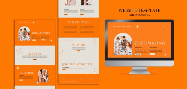 Plantilla web para sitios web de estudiantes de corte y confección