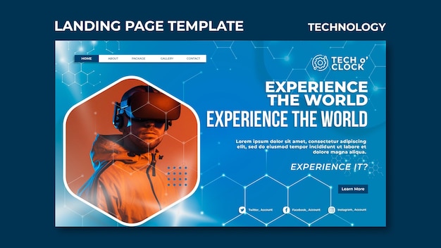 PSD gratuito plantilla web de tecnología
