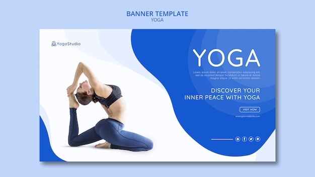 Plantilla de yoga fitness para banner