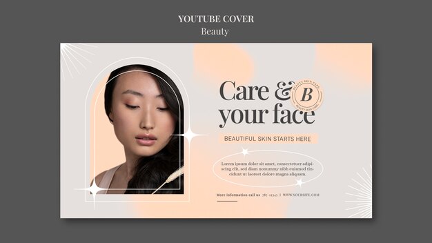 Plantilla de youtube de belleza de diseño plano