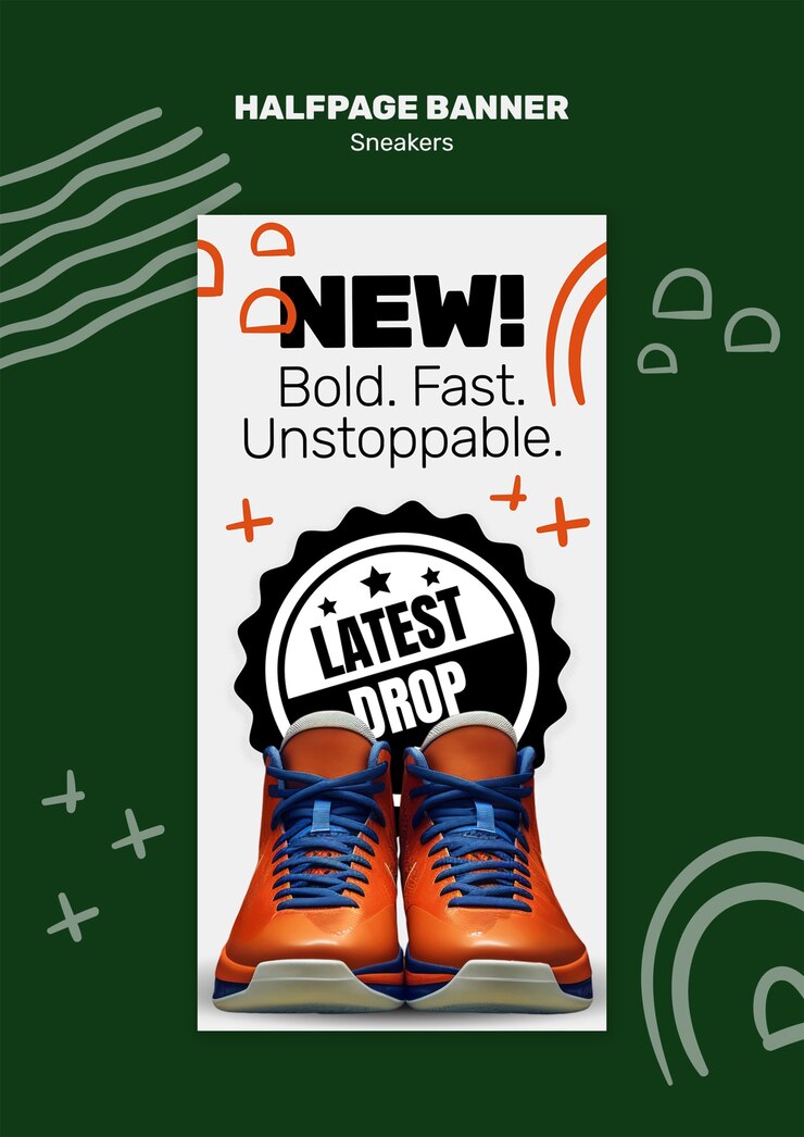 PSD gratuito plantilla de zapatillas modernas