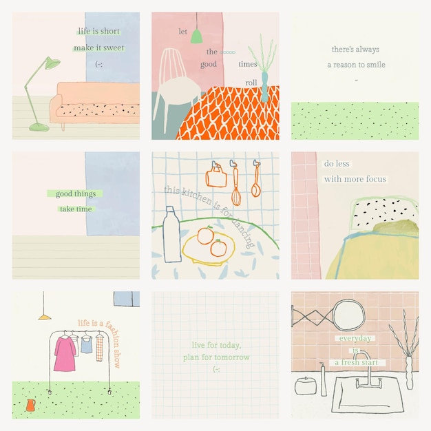 Plantillas editables de citas inspiradoras psd