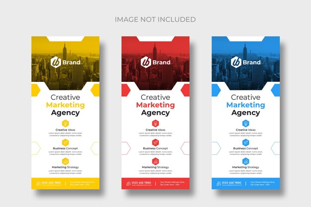 Plantillas modernas de folletos de tarjetas publicitarias o dl