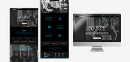 PSD gratuito plantillas de páginas web con concepto de deportes