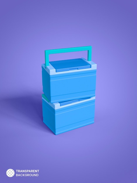 Plastic ijsbak pictogram geïsoleerde 3d render illustratie