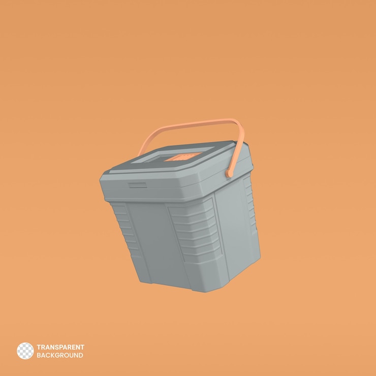 Gratis PSD plastic ijskoeler koude opbergdoos geïsoleerd pictogram 3d render