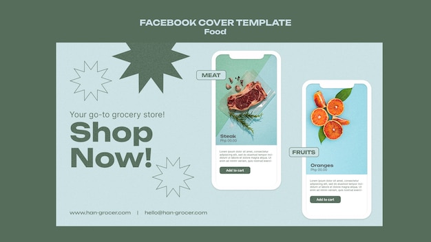 Gratis PSD plat ontwerp heerlijk eten facebook cover