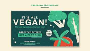 Gratis PSD plat ontwerp heerlijk eten restaurant facebook sjabloon