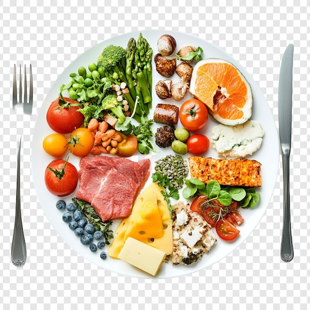 Un plato de dieta equilibrada Una comida deliciosa y nutritiva