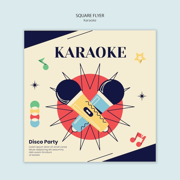 Gratis PSD platte karaoke-ontwerpsjabloon