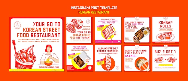 Gratis PSD platte koreaanse restaurant ontwerpsjabloon