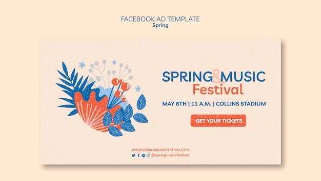 Gratis PSD platte lente festival ontwerpsjabloon