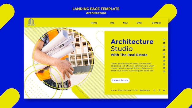 Gratis PSD platte ontwerp architectuursjabloon