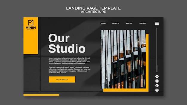 Gratis PSD platte ontwerp architectuursjabloon