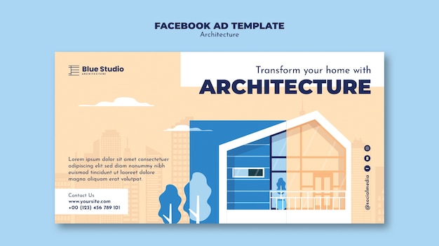 Gratis PSD platte ontwerp architectuursjabloon