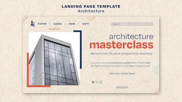 Gratis PSD platte ontwerp architectuursjabloon