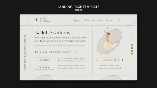 Platte ontwerp ballet ontwerpsjabloon