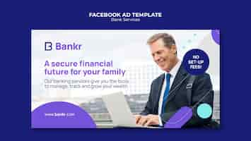 Gratis PSD platte ontwerp bankdiensten facebook-sjabloon