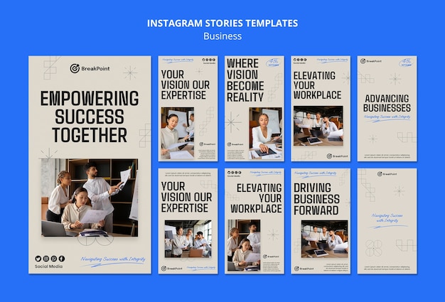 Gratis PSD platte ontwerp bedrijfsstrategie instagramverhalen