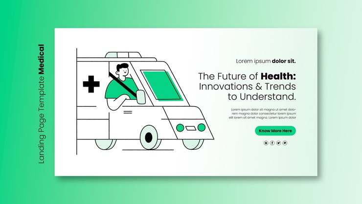 Gratis PSD platte ontwerp bestemmingspagina voor medische zorg