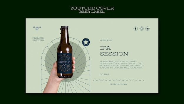 Gratis PSD platte ontwerp bier label youtube cover