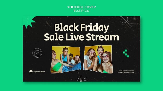 Gratis PSD platte ontwerp black friday youtube-cover