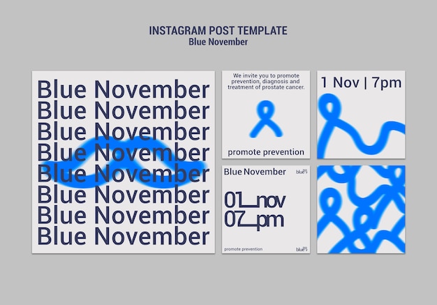 Platte ontwerp blauwe november sjabloon