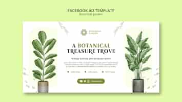 Gratis PSD platte ontwerp botanische tuin sjabloon