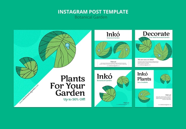 Gratis PSD platte ontwerp botanische tuin sjabloon